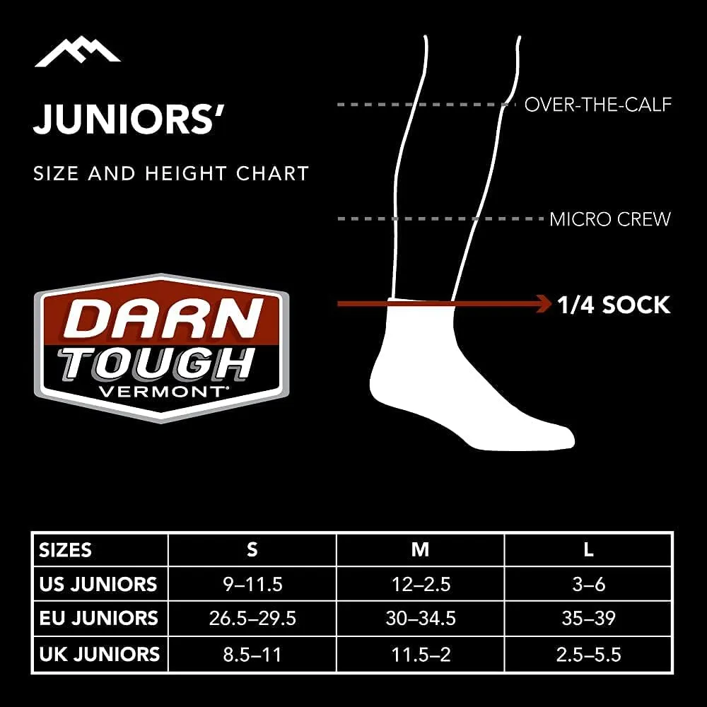 Darn Tough Vermont Light Hiker Jr. Micro-Crew Hiking Socks for Boys - Lightweight Cushioned Boys Socks, Style 3023