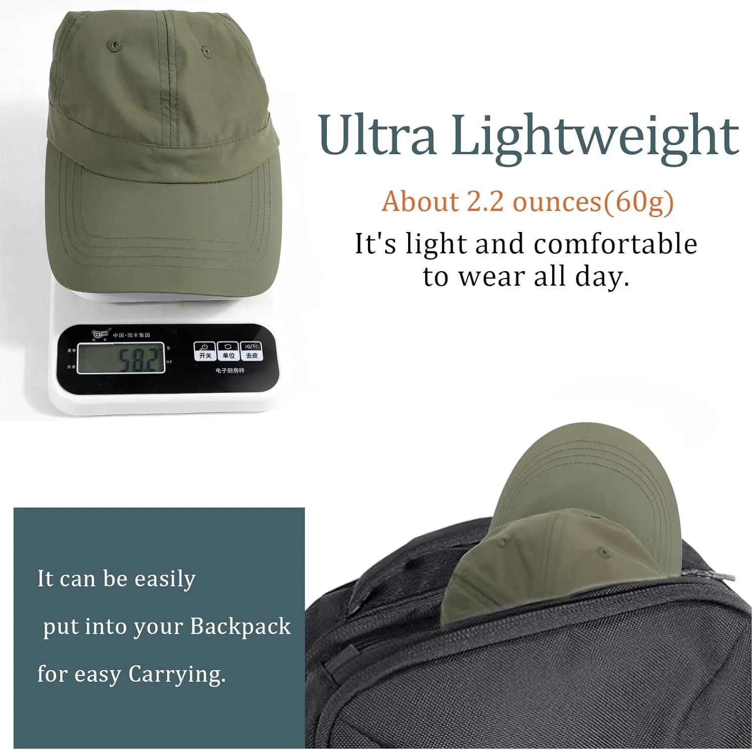 Mens Waterproof Baseball Cap Womens Rain Hat Foldable Outdoor Running Sun Fishing hat