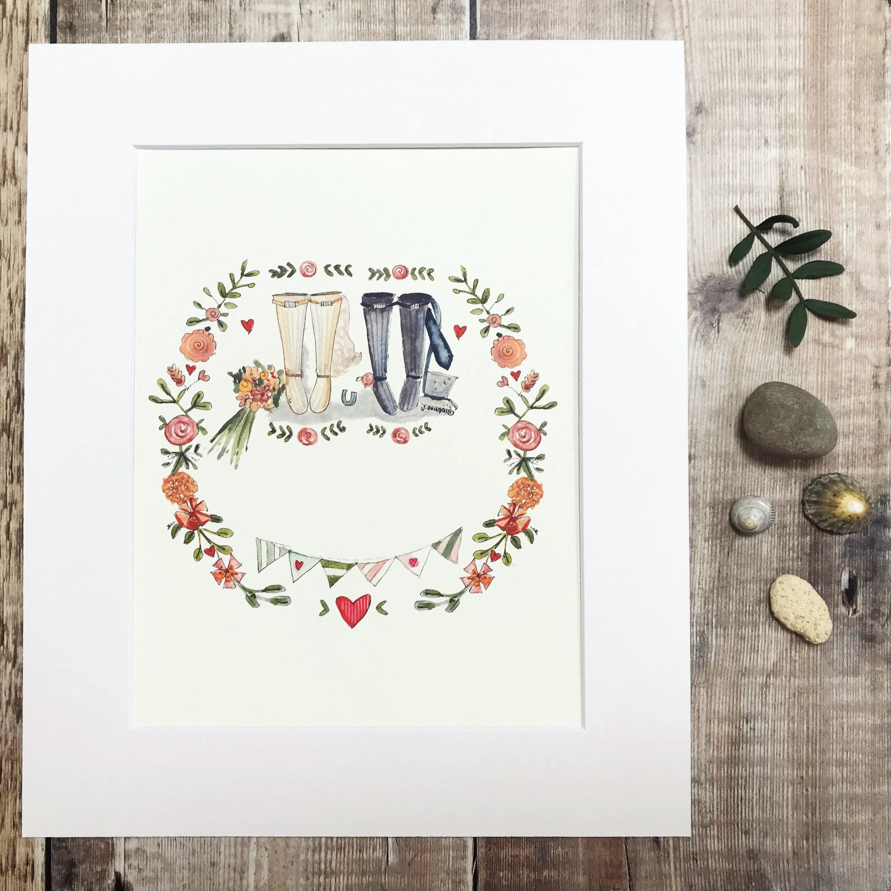 "Wedding Wellies" personalised Print