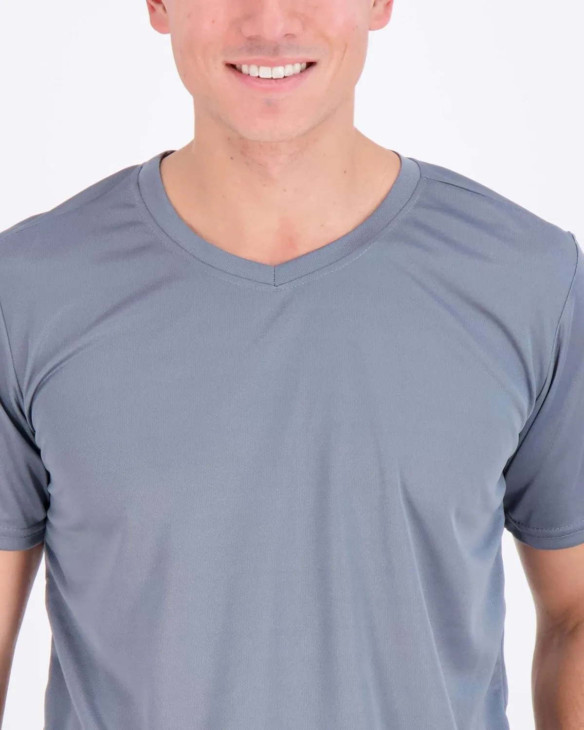 Real Essentials 5 Pack: Men's Mesh Quick Dry Short Sleeve V-Neck T-Shirt - Athletic Performance (Available in Big & Tall)