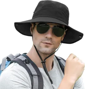 Sun Hat for Men/Women, Wide Brim UV Protection Bucket hat, Waterproof Mens Boonie Hat for Fishing Hiking Garden Beach
