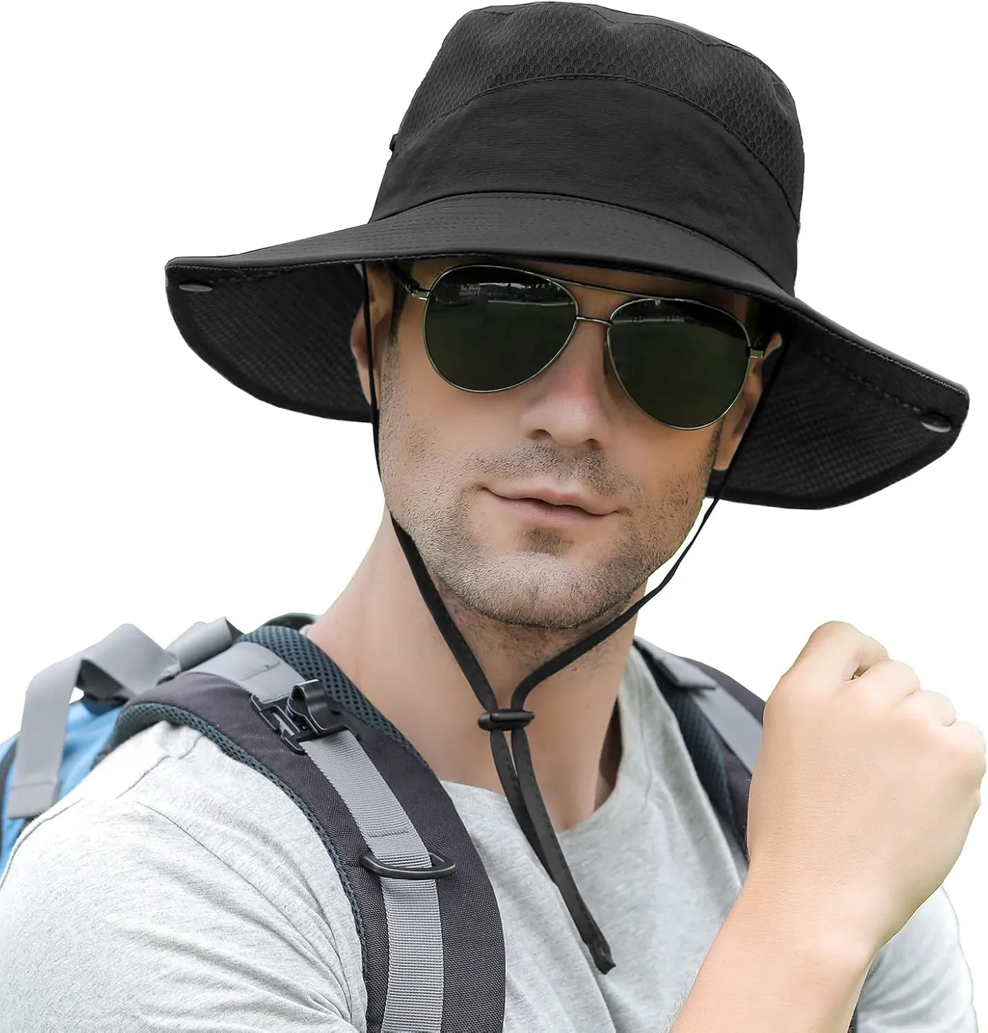 Sun Hat for Men/Women, Wide Brim UV Protection Bucket hat, Waterproof Mens Boonie Hat for Fishing Hiking Garden Beach
