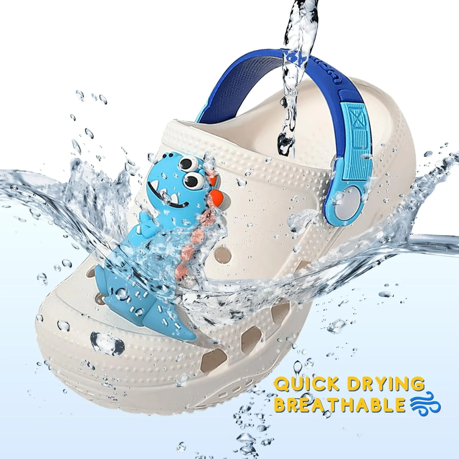 Toddler Clogs Boys Girls Kids Dinosaur Garden Shoes Slip on Sandals Slides Water Summer Shoes for Outdoor Beach Pool